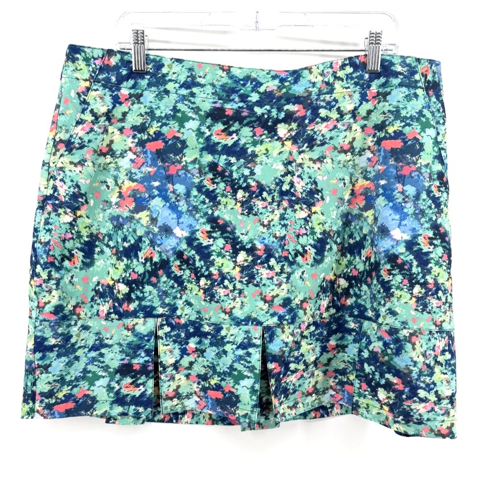 Lady Hagen Golf Skort Green Floral Pleated Athletic Tennis Pickleball Women 16